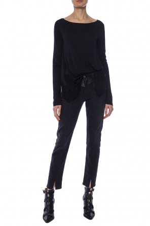'musson' t-shirt with woven inserts, zdjęcie 2 'musson' t-shirt with woven inserts od AllSaints